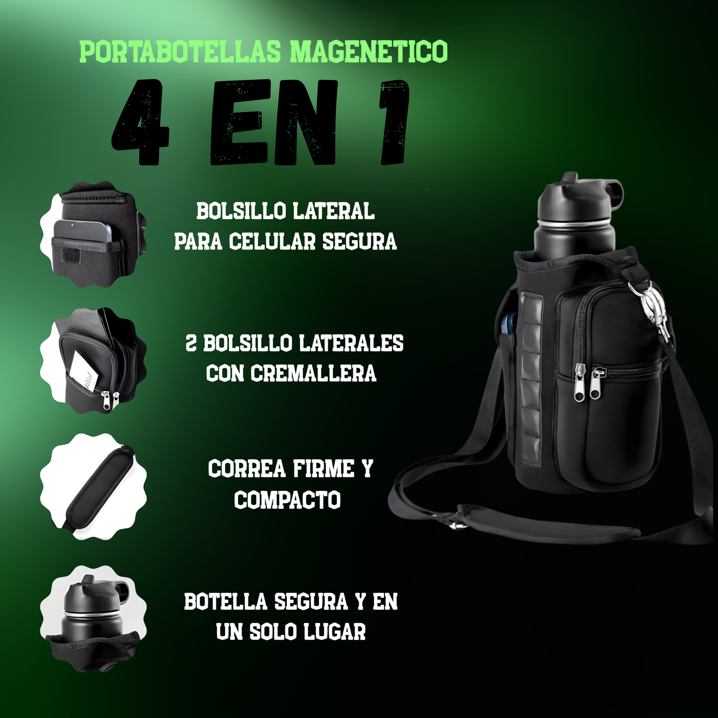 Portabotellas Magnético para Gimnasio